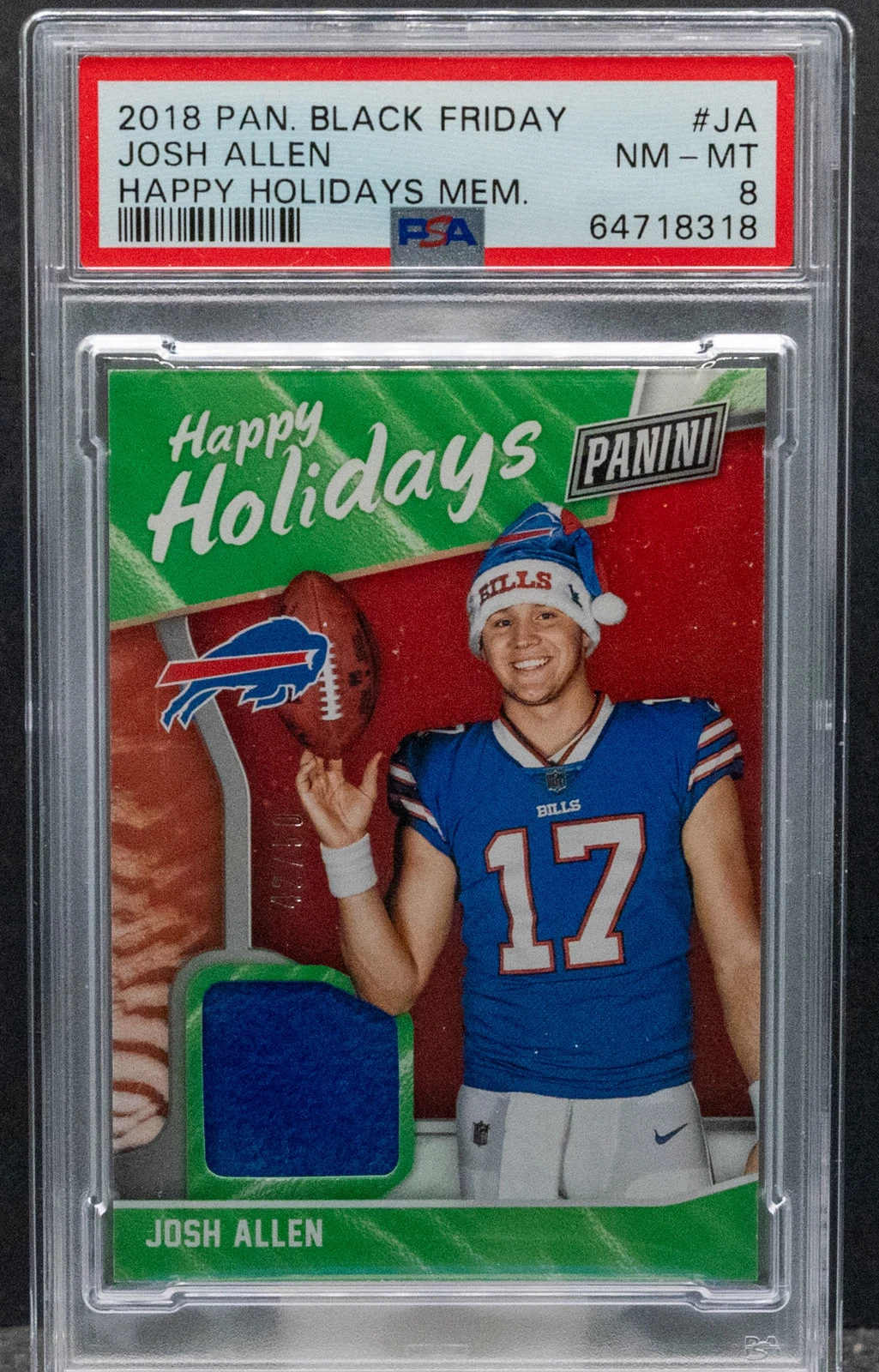 Josh Allen Panini Black Friday Happy Holidays Memorabilia #JA Base