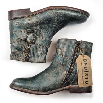 Bed Stu Women's Becca Leather Boots Shoes - Dark Teal Lux • Size 7 - Image 1 of 4