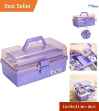 12'' Clear Three-Layer Storage Box - Portable Organizer for Crafts  Cosmetics