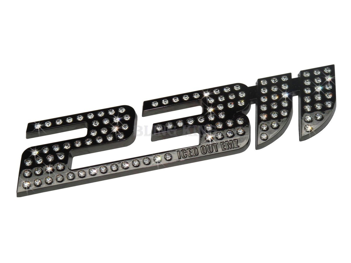 23 inch Iced Out Emz Platinum BLACK CHROME emblems x 2 | eBay