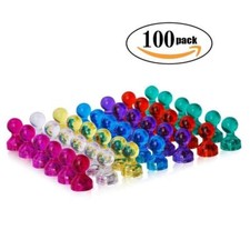 100 PCS Magnetic Push Paper Pin Magnet Tack Holder Refrigerator Dry Erase Board