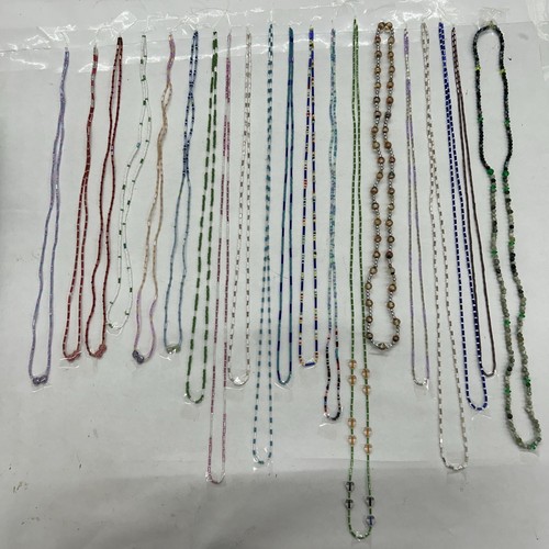Bead Strands Lot Of 20 Lengths Range 26” To 42”  On Tied Monofilament P1