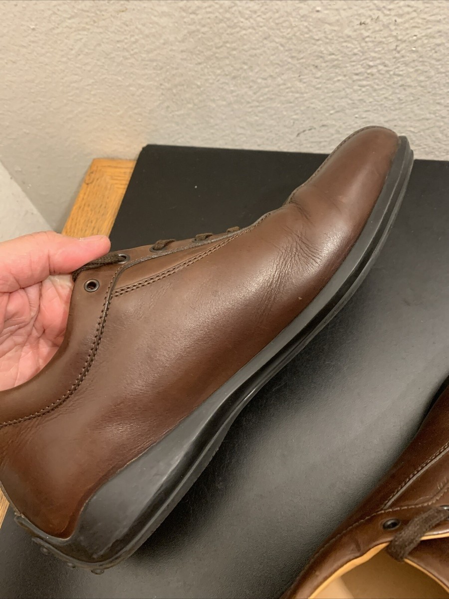 Tods Leather Brown Driving Men Shoes Made In Italy Sz EU 9 