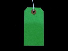 Green Strung Tie On Tags Labels Retail Luggage Tags With String