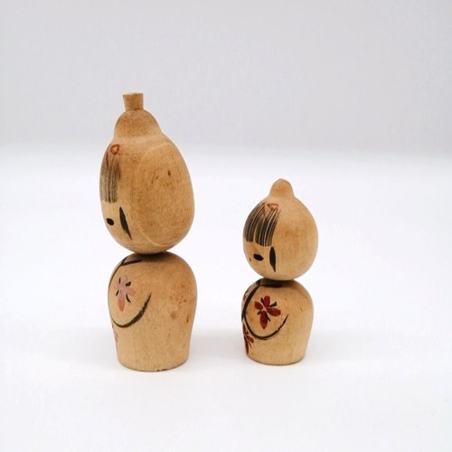 6.5cm Vintage Japanese Creative KOKESHI Doll Pair – Hand-Painted Folk Art KOC611 - Picture 5 of 20