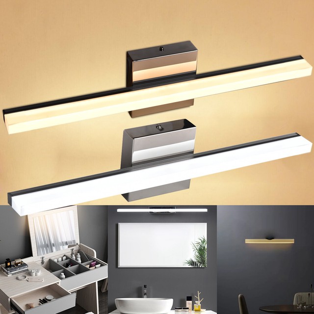 Led Strip Inside Acrylic Wall Mounted Light Makeup Mirror Front