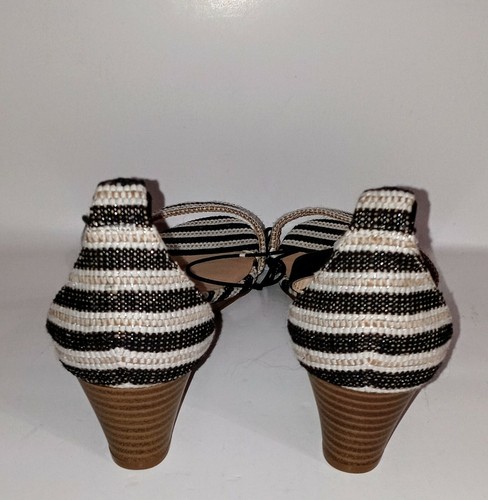 Scarpe donna Ann Taylor a righe con cinturino alla caviglia e zeppa taglia 6. - Foto 4 di 4