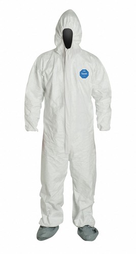 Dupont TY122S 400 Tyvek Disposable Coverall Bunny Suit W/Hood PACK OF 25 Size L - Picture 9 of 10