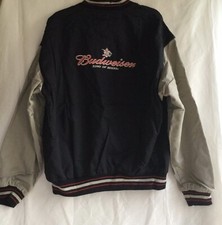 Budweiser Official Bomber Jacket USA Made Size Large Public Communication NWOT