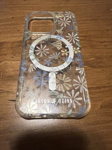 EUC! Case for IPhone 13 Pro, Clear With Blue & White Floral