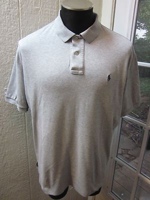 Polo by Ralph Lauren Gray Short Sleeve Navy Blue Pony Logo