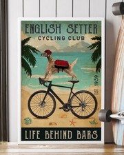 Poster inglese per cani Setter Cycling Club Life Behind Bars