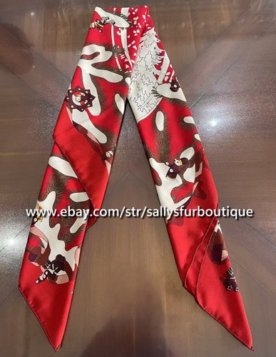 Sallys 70% Cashmere & 30% Silk Wrap Scarf Christmas Print Double Face Shawl 53" - Picture 18 of 50