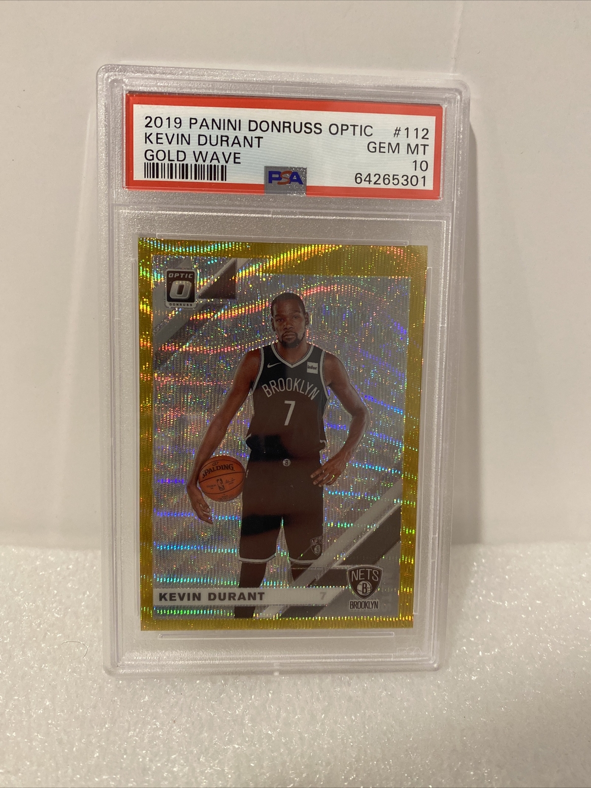 2019 DONRUSS OPTIC GOLD WAVE KEVIN DURANT #112 PSA 10 GEM MINT