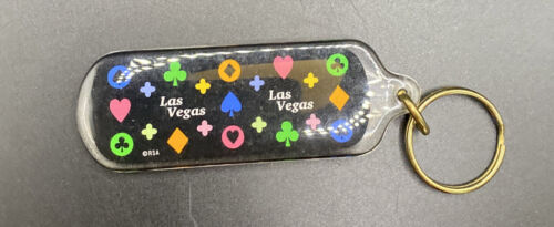vintage Las Vegas nv key chain Spade Club Heart Diamond Souvenir - Picture 1 of 3
