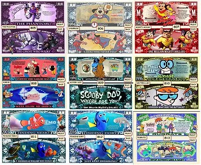 YOU CHOOSE ~ MIX OR MATCH ~ 50 Funny Money Novelty Notes with FREE SLEEVES
