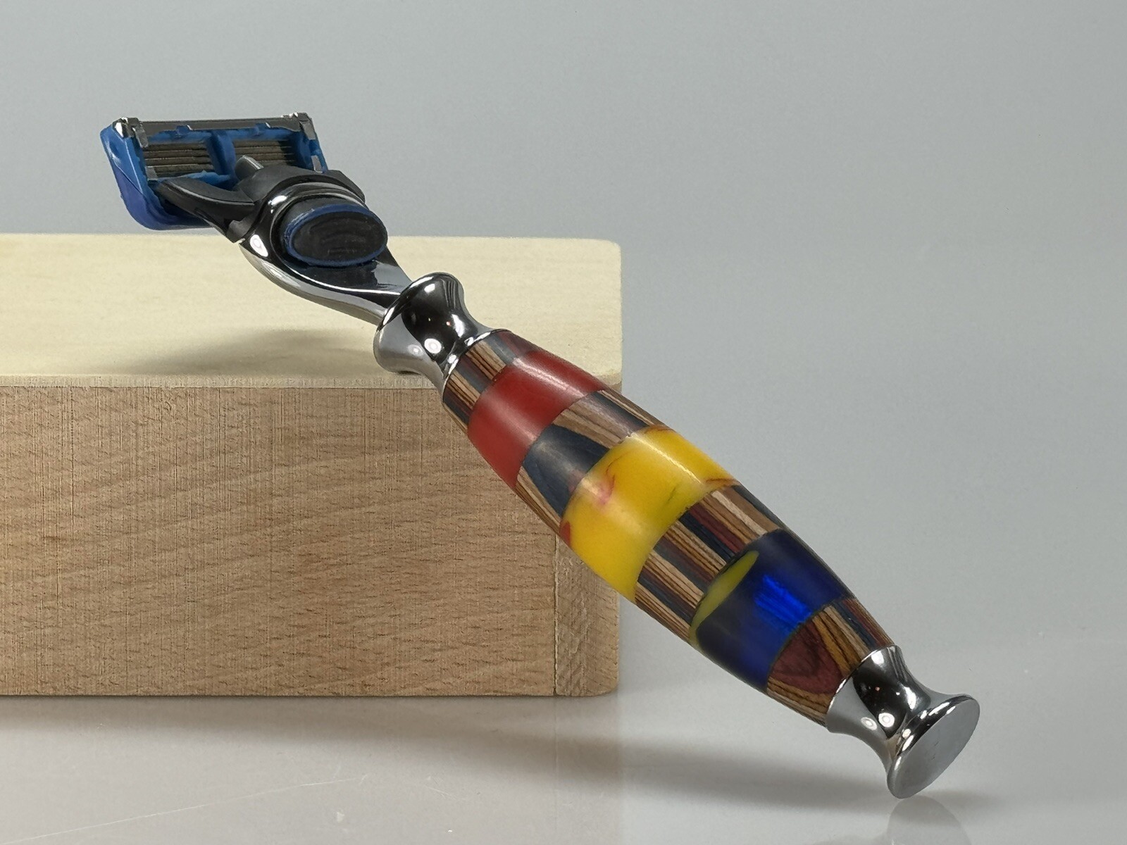 5 Blades Shaving Razor Cartridge Safety Razor Custom Art Wood Resin Epoxy Handle