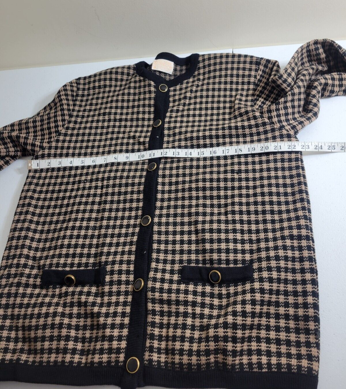 Pendleton Brown Gingham Pure Virgin Wool Knit Car… - image 4