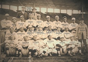 Babe Ruth AND Boston teamates 1915 Baseball photo Vintage print