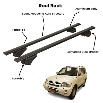 2 Pcs Black Cross Bars for  MITSUBISHI PAJERO SPORT SUV 1996-2008