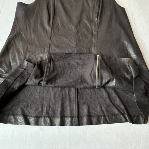 Calvin Klein Womens Dress Black Metallic Faux Suede Full Zip Sleeveless 0X NEW - Picture 11 of 22