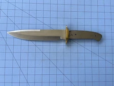 Knife Blank 13" Bowie Full Tang Solid Brass Guard Free Ship In USA