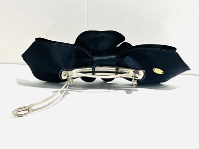 CHANEL Camellia Ribbon Barrette In Black Satin…RaRe | eBay display picture 1