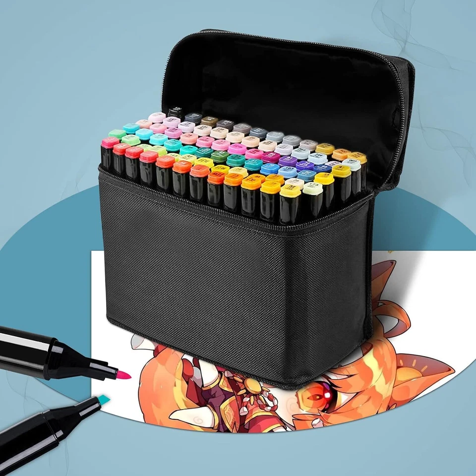 80 Farbe Acrylstifte Marker Set Permanent Pen Für DIY Graffiti Sketch Dual Pen - Bild 3 von 4