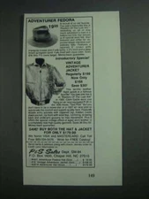 1984 P&S Sales Adventurer Fedora & Adventurer Jacket Ad