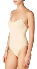 Capezio Womens S Camisole Leotard with Adjustable Clear Straps Nude Beige 3532