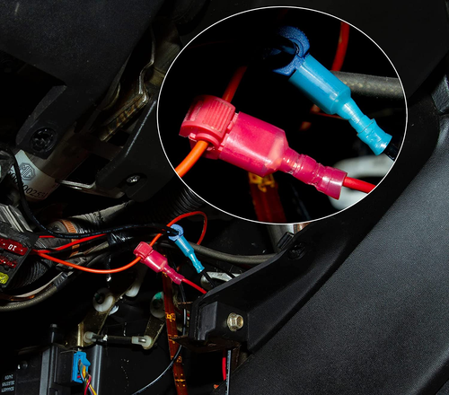 100 T-Tap Wire Connectors Splice Self-Stripping Terminals Nylon Insulated Kit - Picture 3 of 12