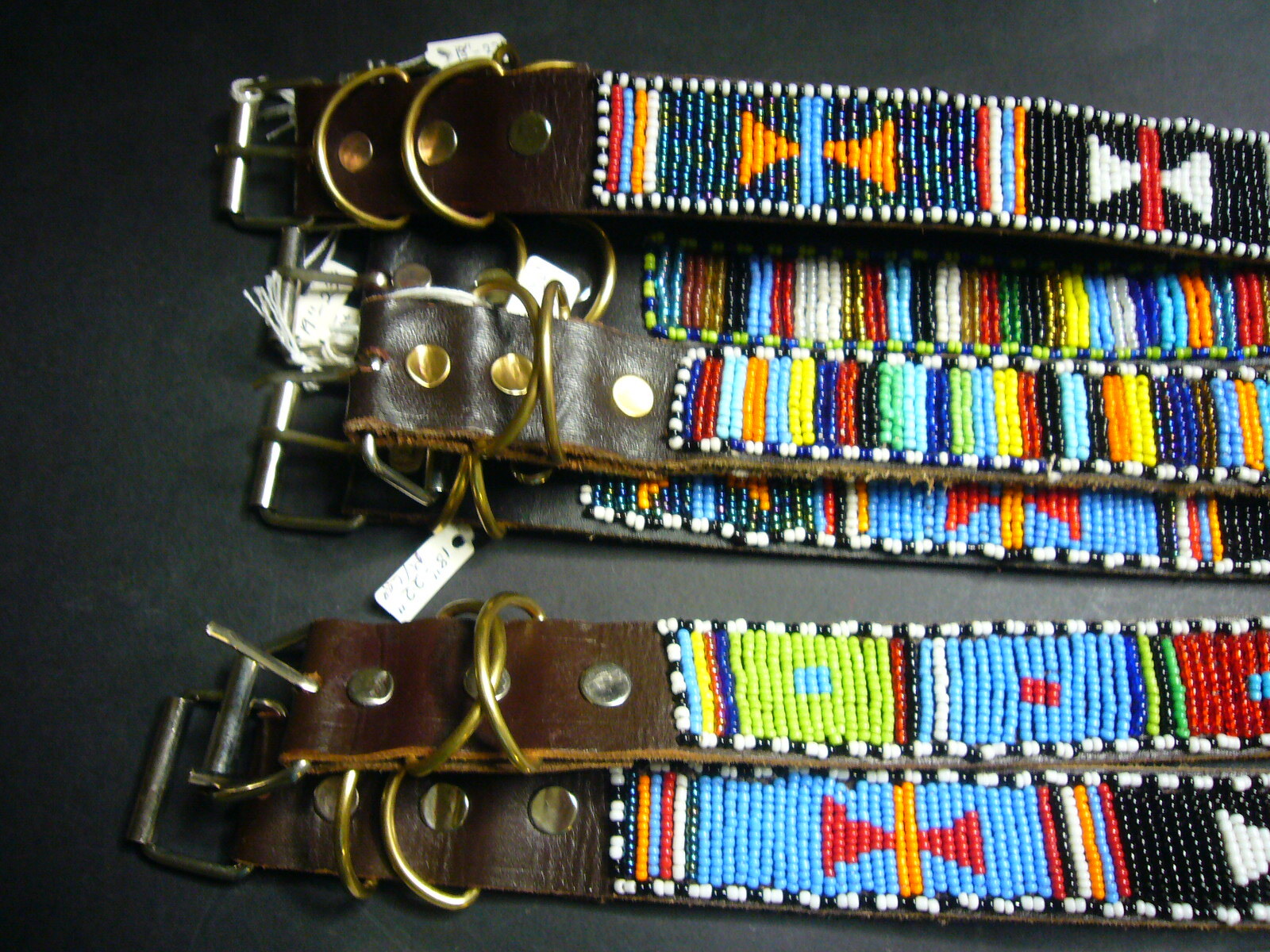 DOG CAT PET COLLARS LEATHER & Masai Bead Kenya Fairtrade & Funky