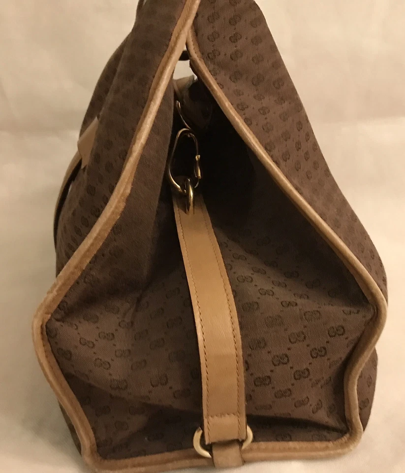 BOLSO DE MANO VINTAGE GUCCI STRIRUP GG MONOGRAMA CUERO LONA ARTÍCULO DE COLECCIONISTA RARO Foto 3 de 4