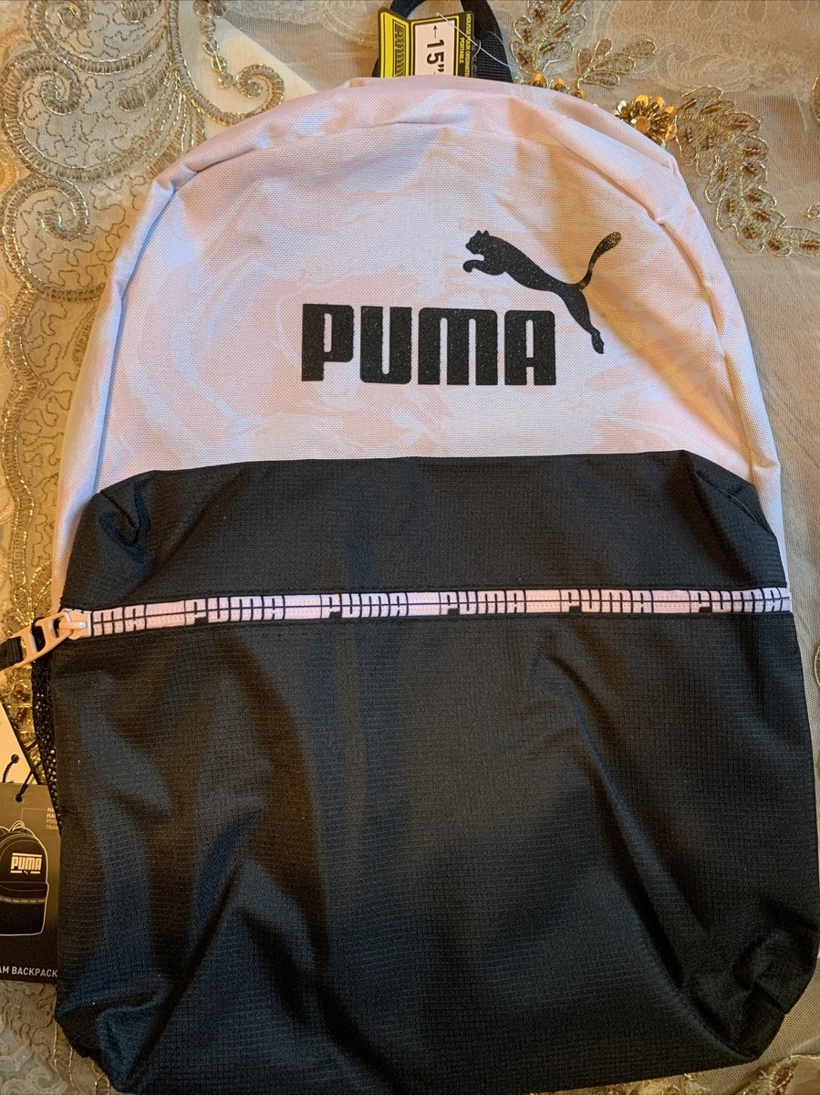 Puma backpack black and best sale white