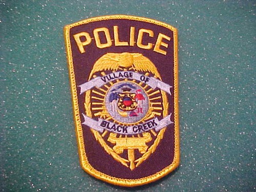 VILLAGE OF BLACK CREEK WISCONSIN POLICE PATCH SHOULDER SIZE USED OLD STYLE