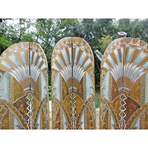 3 vintage Fresco bas-relief art deco/ art nouveau Egyptian revival style Screens