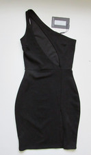 Black Bodycon Dress Slant Cut Size XS Prettylittlething