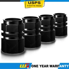 4pc Car Truck Aluminum Tire Rim Valve Stems Wheel Tyre Air Caps Dust Cover Black