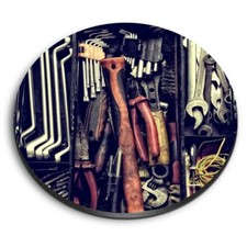 Round MDF Magnets - Tool Box Mechanic Trade Engineer Mens #24313