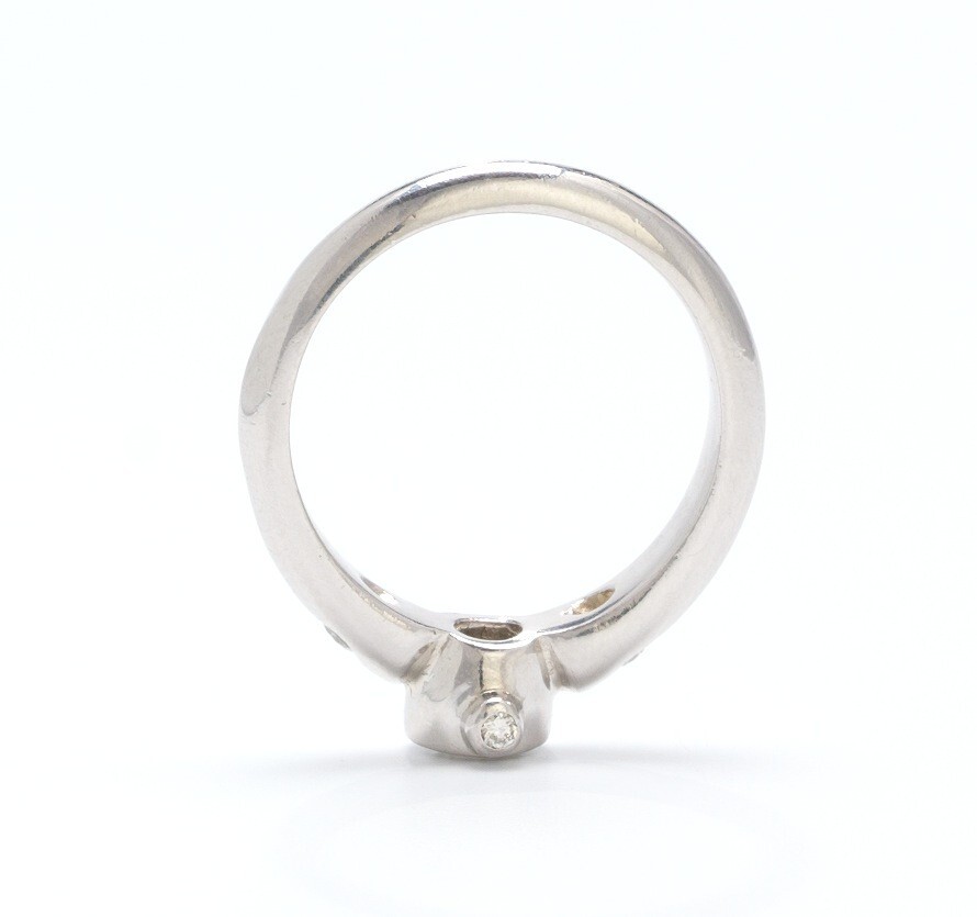 Platinum Bezel Set Diamond Ring - image 4