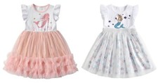 NEW Mermaid Girls Sleeveless Tutu Dress 3-4 4-5 5-6 6-7 7-8