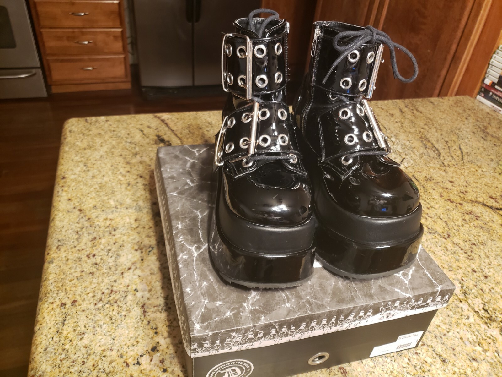 Goth Punk Rock Platform Ankle Boots 