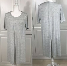 GAP Size Large Gray Marled Softspun Swing Knit Dress Knee Length Lounge Casual