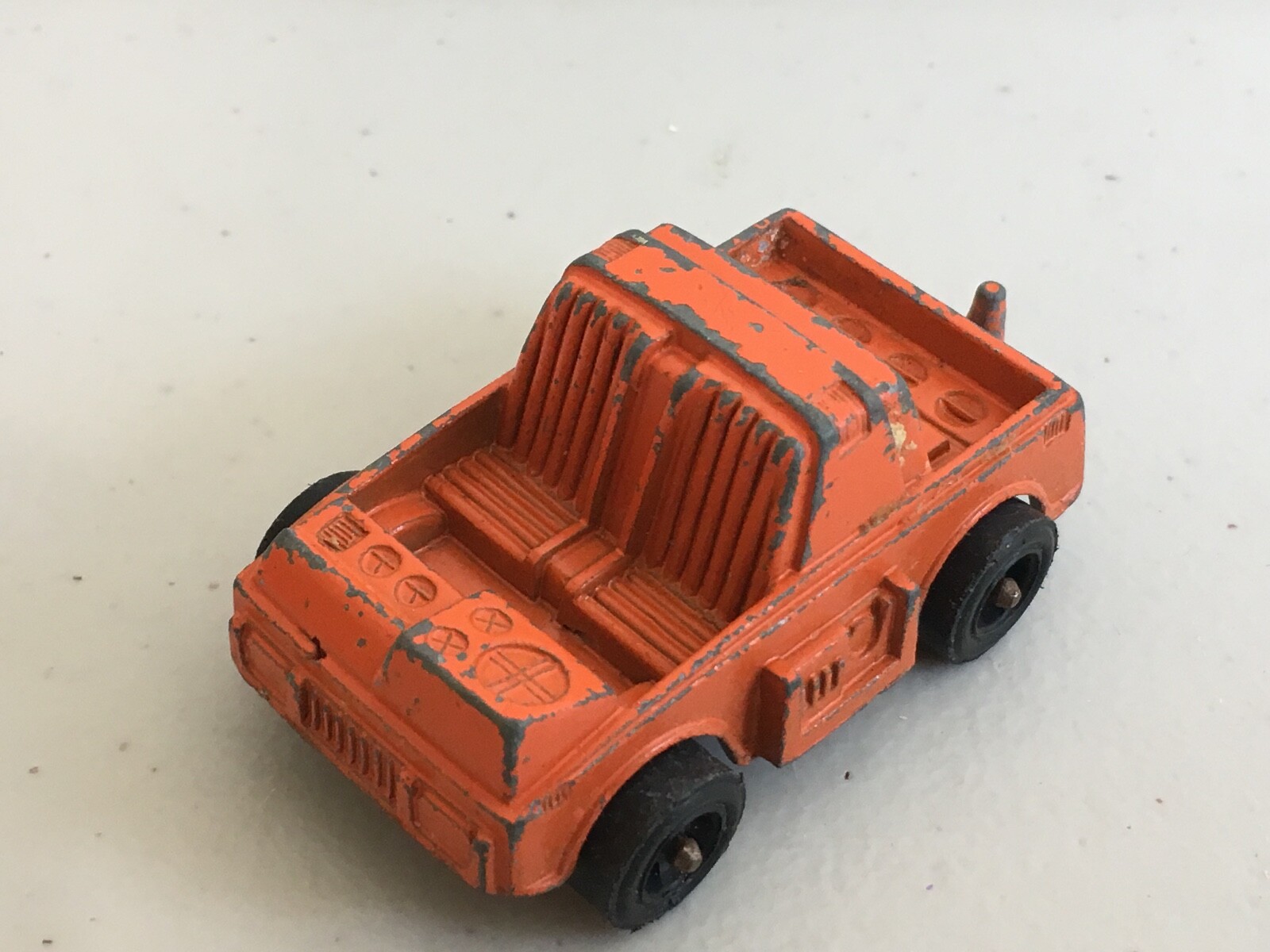 Vintage Tootsietoy Tootsie Toy Orange Space Utility Truck w/ Hitch Diecast Car