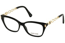 Roberto Cavalli RC5113 001 Black  Gold Plastic Eyeglasses 54-15-140 Cat Eye RX
