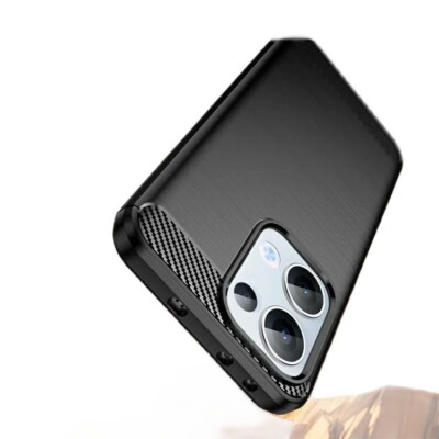 FÜR OPPO RENO 13 PRO - CARBON SIMPLE Handy Tasche Etui Case Hülle Schwarz Cover