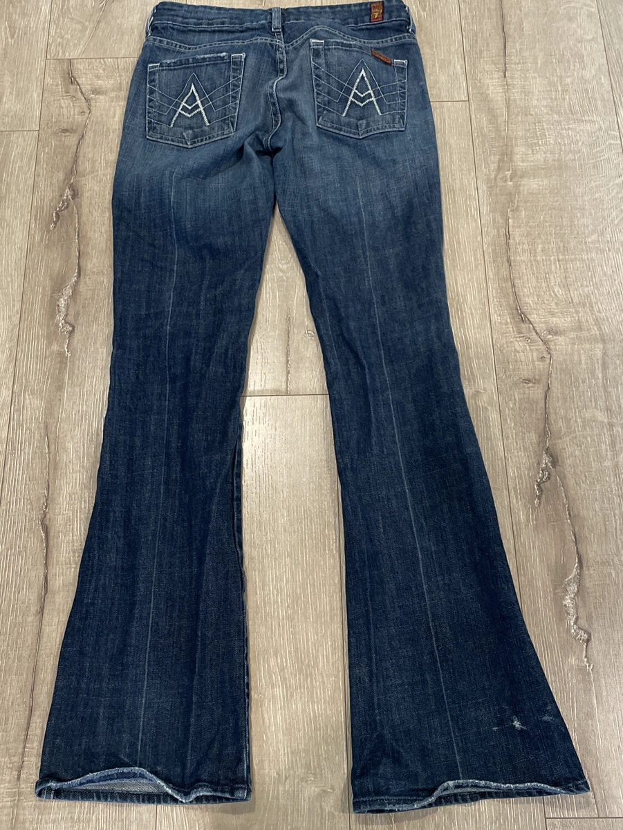 Women's 7 For All Mankind Seven Jeans Made in USA A Pocket Blue Sz 26 (  28x32)