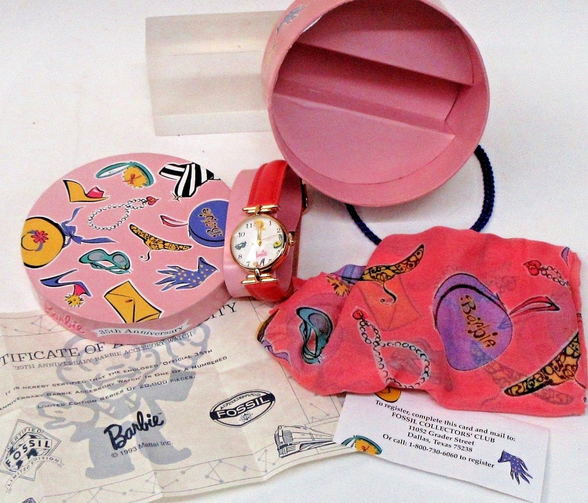 1994-95 BARBIE 35th Anniversary Wrist Watch by Fossil Mint 