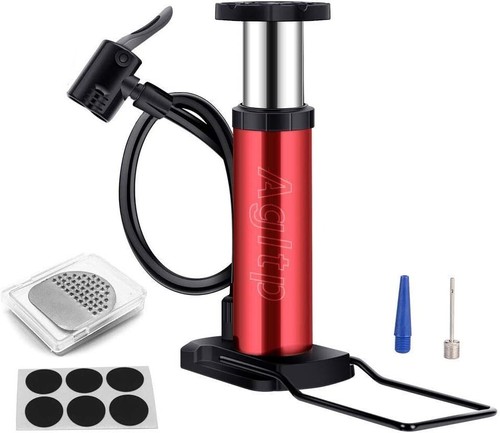 Pump Bike Mini Floor Bicycle Portable Foot Tire Pressure Compact Air High Gauge