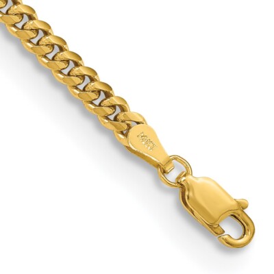 Real 14K Yellow Gold Solid Miami Cuban Chain Chain Bracelet